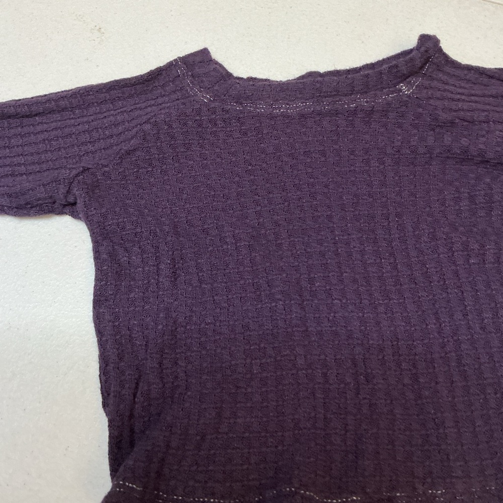 Handmade 2 Sweet Cheeks Waffle Knit Set 0-3M Purple Lounge Outfit - Picture 3 of 11